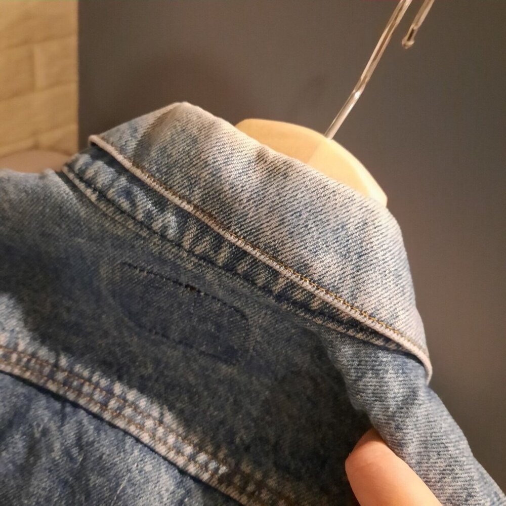 Vtg Levis Jacket Mens 44 Denim Jean Trucker Type 3 Made In USA Faded 80s 70506 - Picture 9 of 15